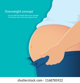 concept of overweight , belly fat vector illustration