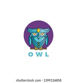 the concept of an owl logo is like a funny funny clean robot fun