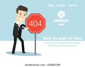 Concept page 404. Design 404 error. Illustration error page not found. A modern, linear design 404 page. Template reports that the page is not found.