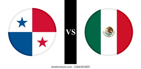 the concept of panama vs mexico. flags of panamanian and mexican. vector illustration