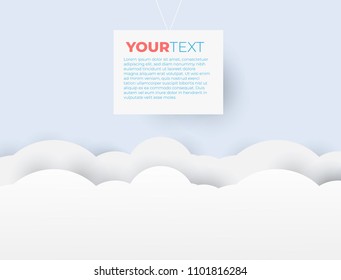 Concept Paper art of  Vector cloud and blue sky background .banner.