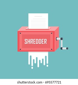 Concept Of Paper Shredder. Vector Illustration.