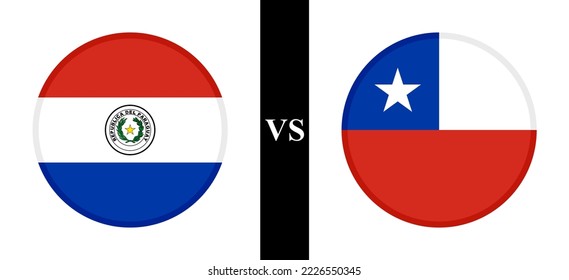 the concept of paraguay vs chile. flags of paraguayan and chilean. vector illustration