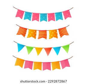 Concept Party celebration flags. This is an illustration of party celebration flags, designed with a flat vector style. Vector illustration.