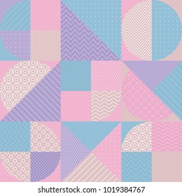concept pastel color geometric pattern. stock vector illustration. Pale Spring light color palette motif for surface design, cover, wrapping paper, baby projects. 