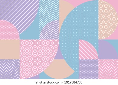 concept pastel color geometric pattern. stock vector illustration. Pale Spring light color palette motif for surface design, cover, wrapping paper, baby projects. 