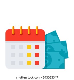 Concept of Payment date or Payday loan like a calendar with money