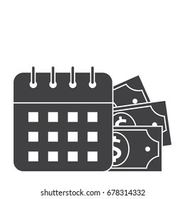 Concept of Payment date or Payday loan like a calendar with money