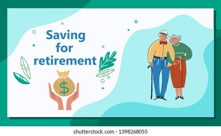 Concept Pension Accumulation Vector Figures Elderly Stock Vector ...