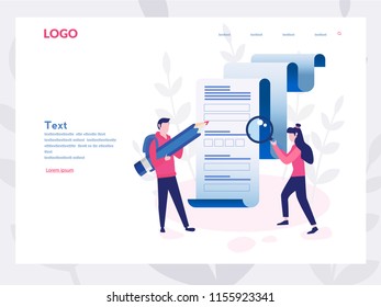 Concept people fill out a form, application form for employment. people select a resume for a job for web page, presentation, social media, documents. Vector illustration employee writes a summary