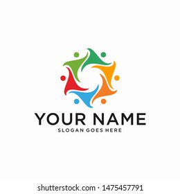 The concept of people full color vector logo