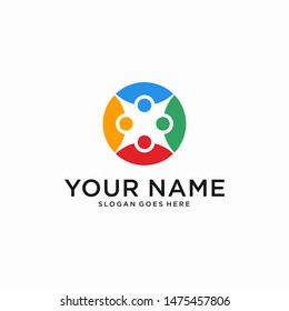 The concept of people full color vector logo