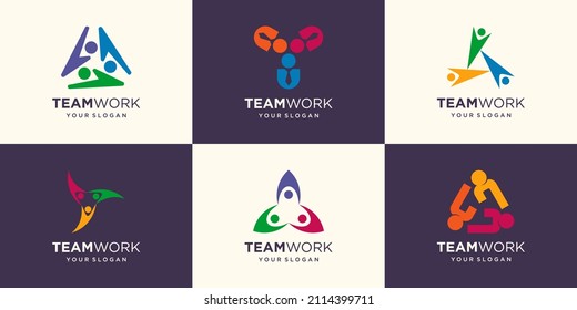 El concepto de personas logotipo vectorial a todo color