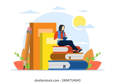 Concept People learn to be successful and create better ideas. distance education, books and online study guides, exam preparation, Education, online courses and business, home schooling.