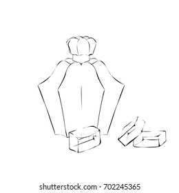 Concept perfume bottle, package with ice cubes. Vector illustration
