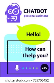 Concept personal assistant robot chatbot. Sketch head avatar. Logo intelligence technology. 