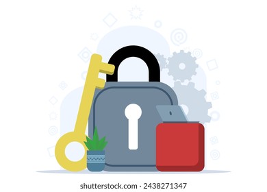 concept of Personal data security, Cyber Security Services to Protect Personal Data. Online Payment Security, online cyber data security. Cloud Shared Documents, Server. vector illustration.