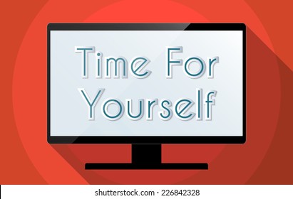 Concept for the personal development and the balance between work and leisure. Flat design illustration.