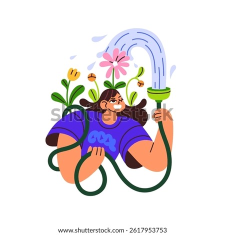 Concept of personal development. Growth of skills, creativity, abilities. Improvement of life, mindset, mental health. Self learning, awareness. Flat isolated vector illustration on white background