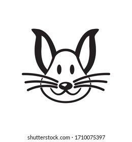 El concepto de un logotipo de tienda de mascotas ilustra un vector de conejo