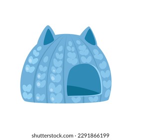 Concept Pet zoo cats home. This illustration is a flat vector design concept of a cartoon cat house. Vector illustration.