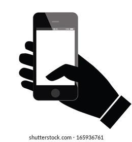concept phone design with hand. vector illustration