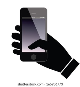 concept phone design with hand. vector illustration