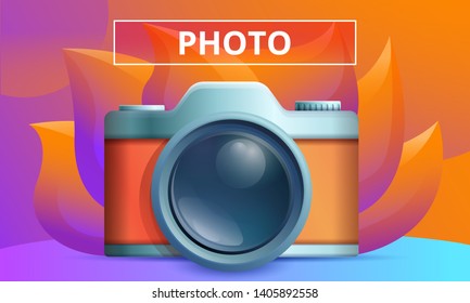 concept photo design with photo camera, vector illustration