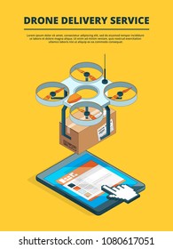 Concept picture of drone logistic service