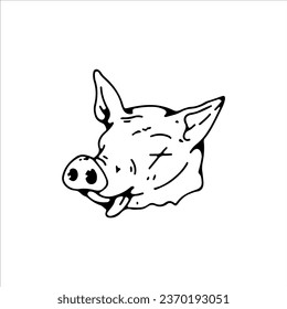 ilustración de vector de cabeza de cerdo