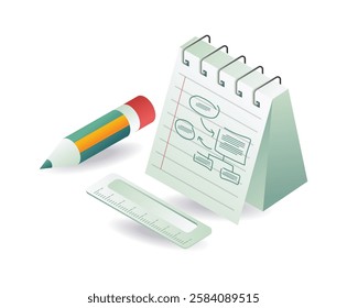 Concept plan notebook business illustration