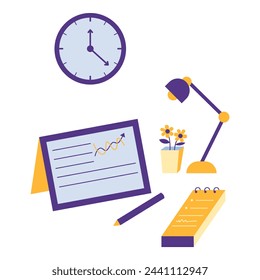 Concepto de planificación, plazo, calendario, gestión del tiempo. Ilustración vectorial en estilo plano con tema educativo. Ilustración vectorial editable.