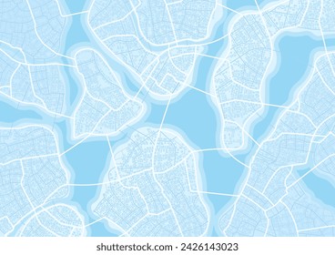 Konzept der Planung und Kartierung einer Reiseroute mit einem allgemeinen Stadtplan mit Straßen und markierten Straßen. Abstrakter Navigationsplan des Stadtgebiets als einfaches Schema dargestellt. Flache Vektordarstellung