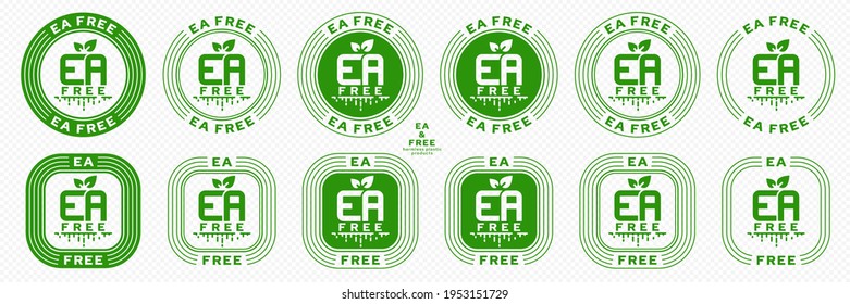 Concept for plastic products. Labeling - no estrogenic activity. Vector grouped elements.