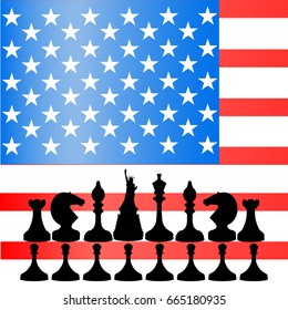 The concept of a political game. United states on the world oren. Queen is a freedom.