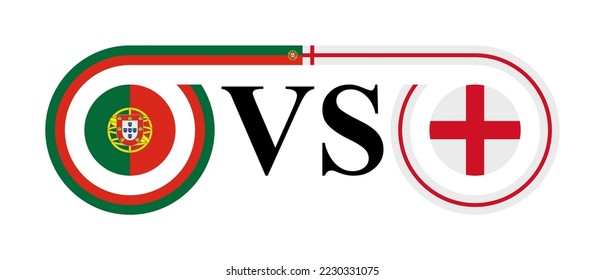 the concept of portugal vs england. vector illustration isolated on white background