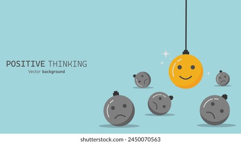 The concept of positive emotions, Thinking positively and growth mindset concept design,  Business concept vector illustration.