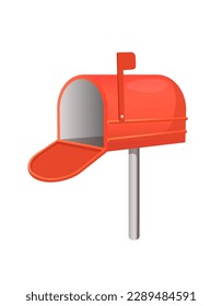 Concept Post mail box. This is a flat vector illustration with a concept of a post mail box design on a white background. Vector illustration.