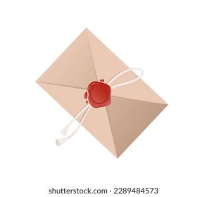Concept Post mail envelop seal. This illustration is a flat vector design of a mail envelope with a seal on a white background. Vector illustration.