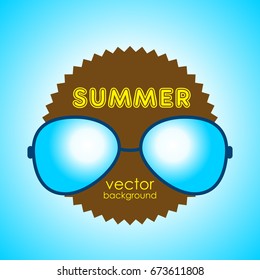 The concept of a postcard on a summer theme with summer attributes. Vector illustration, banner.