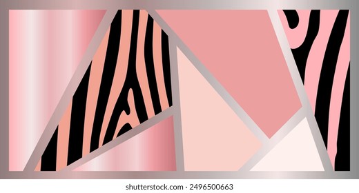 Сreative concept of postcards with an abstract image of a zebra, leopard in a minimalistic style. Modern art design templates for holidays, advertising, branding, banners, covers, label