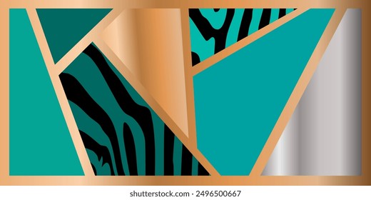 Сreative concept of postcards with an abstract image of a zebra, leopard in a minimalistic style. Modern art design templates for holidays, advertising, branding, banners, covers, label