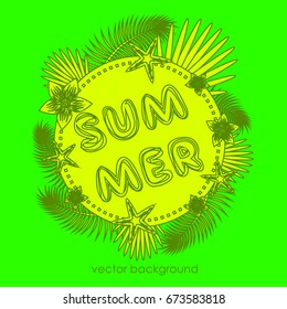 The concept of postcards on the summer theme with summer elements. Vector illustration.