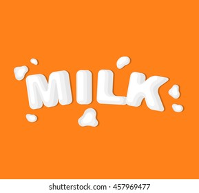 Concept poster to advertise milk. Vector illustration with lettering