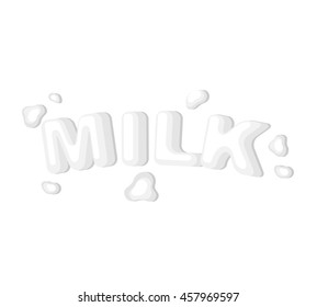 Concept poster to advertise milk. Vector illustration with lettering