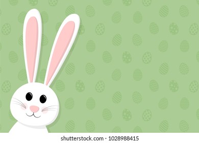 Concept of a poster for Easter with happy rabbit and copyspace. Vector.