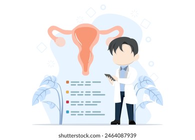 Concept of pregnancy checkup or pregnancy program. care for specialist Pregnancy medical consultation. Vector illustration for website landing page template in landscape mode.