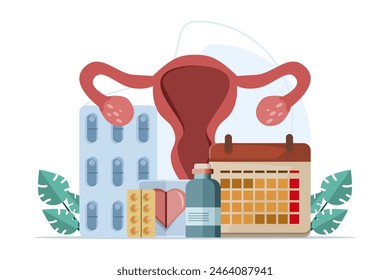 Concept of pregnancy checkup or pregnancy program. care for specialist Pregnancy medical consultation. Vector illustration for website landing page template in landscape mode.