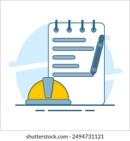 Concepto de presentar nuevos proyectos a socios y colegas. muestra gráficos y gráficos circulares. capataz dando presentación al cliente en la sala de reuniones de la conferencia. Ilustración vectorial moderna.