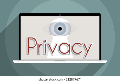 Concept for privacy, information security and personal data protection. Flat design illustration.